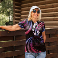 Hawaii Map Kanaka Maoli Women Polo Shirt Fantastic Frangipani Sweet Dream LT01 - Polynesian Pride