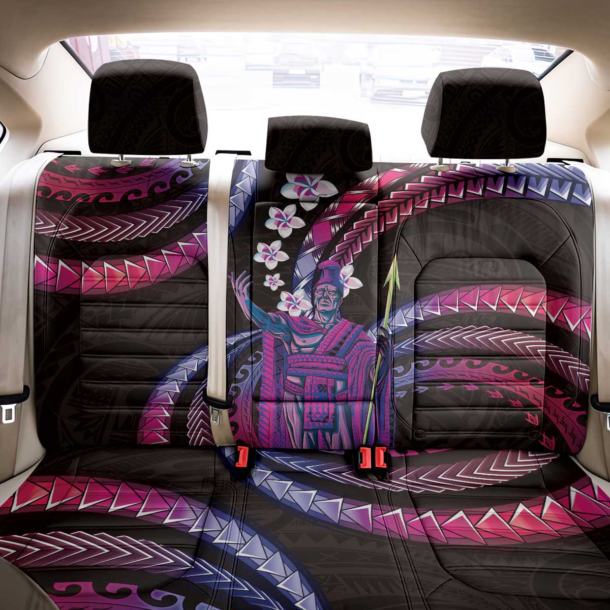 Hawaii King Kamehameha Back Car Seat Cover Fantastic Plumeria Sweet Vibes LT01 - Polynesian Pride
