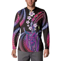 Hawaii King Kamehameha Button Sweatshirt Fantastic Plumeria Sweet Vibes