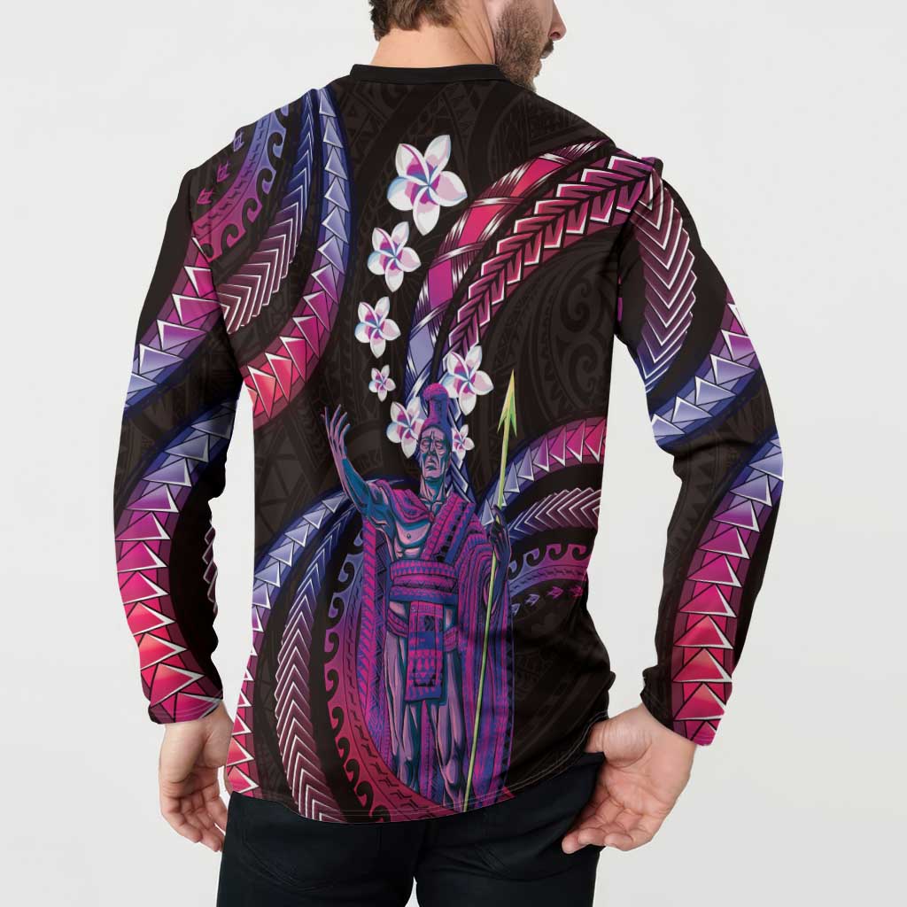 Hawaii King Kamehameha Button Sweatshirt Fantastic Plumeria Sweet Vibes