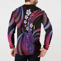 Hawaii King Kamehameha Button Sweatshirt Fantastic Plumeria Sweet Vibes