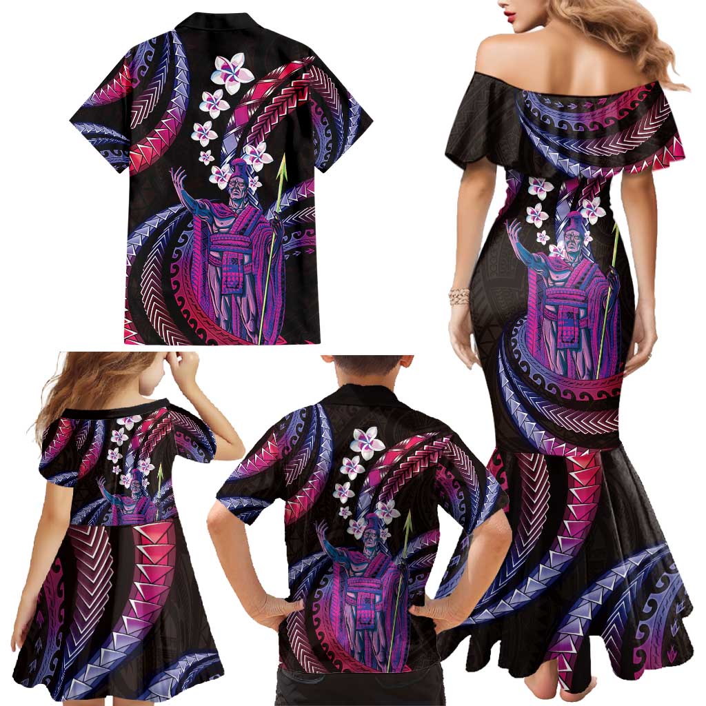 Hawaii King Kamehameha Family Matching Mermaid Dress and Hawaiian Shirt Fantastic Plumeria Sweet Vibes LT01 - Polynesian Pride