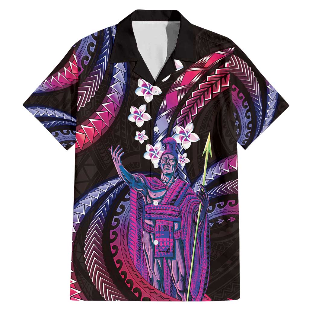 Hawaii King Kamehameha Family Matching Mermaid Dress and Hawaiian Shirt Fantastic Plumeria Sweet Vibes LT01 Dad's Shirt - Short Sleeve Pink - Polynesian Pride