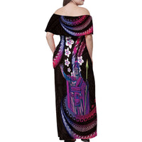 Hawaii King Kamehameha Family Matching Off Shoulder Maxi Dress and Hawaiian Shirt Fantastic Plumeria Sweet Vibes LT01 - Polynesian Pride
