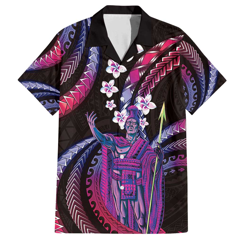 Hawaii King Kamehameha Family Matching Tank Maxi Dress and Hawaiian Shirt Fantastic Plumeria Sweet Vibes LT01 Dad's Shirt - Short Sleeve Pink - Polynesian Pride