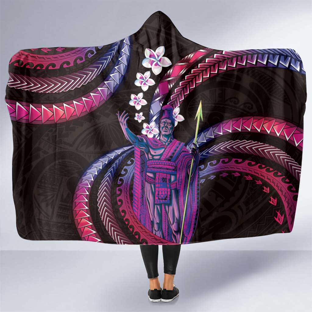 Hawaii King Kamehameha Hooded Blanket Fantastic Plumeria Sweet Vibes LT01 One Size Pink - Polynesian Pride