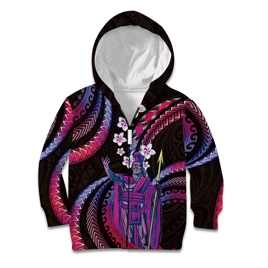 Hawaii King Kamehameha Kid Hoodie Fantastic Plumeria Sweet Vibes LT01 Zip Hoodie Pink - Polynesian Pride