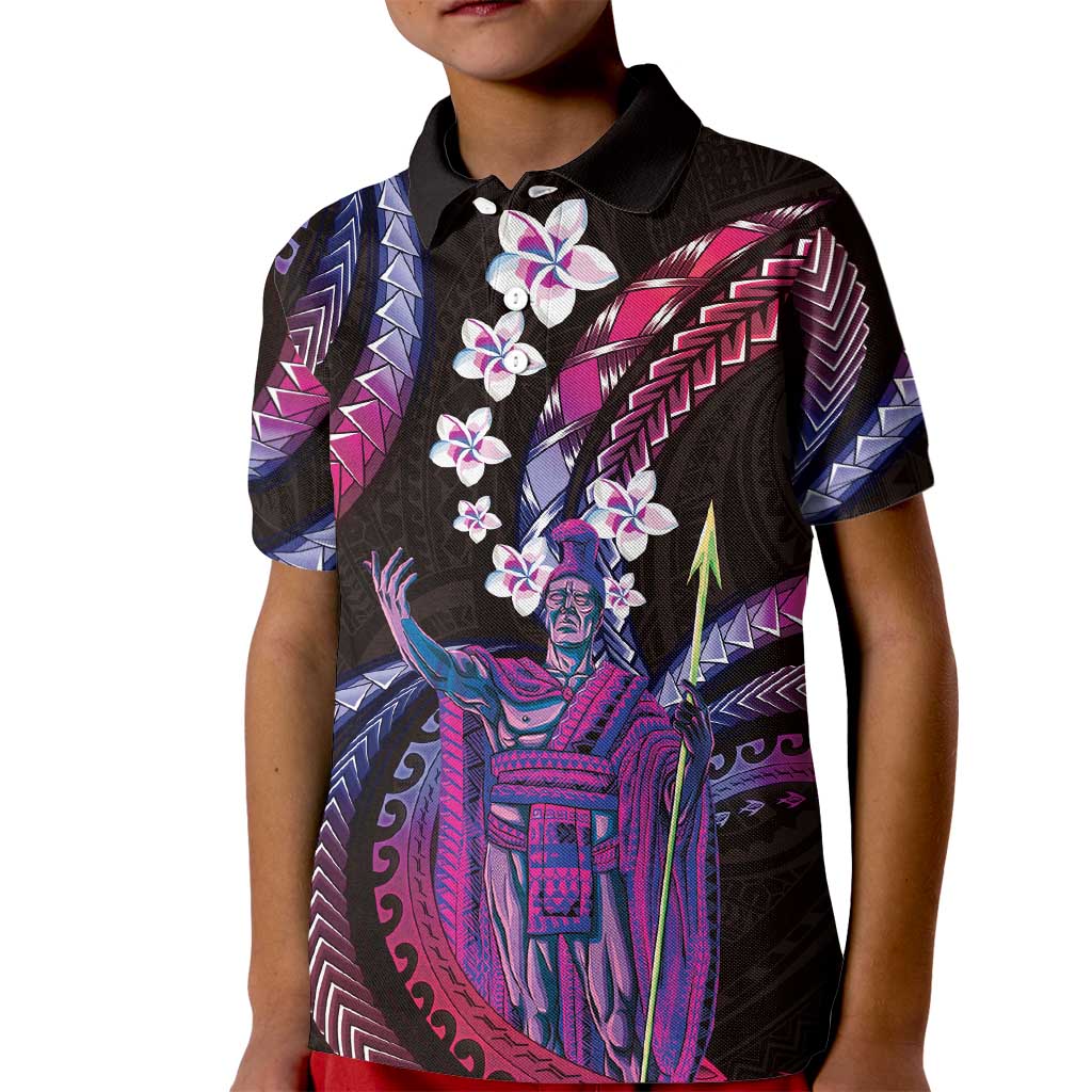 Hawaii King Kamehameha Kid Polo Shirt Fantastic Plumeria Sweet Vibes LT01 Kid Pink - Polynesian Pride