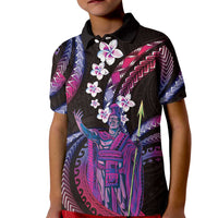 Hawaii King Kamehameha Kid Polo Shirt Fantastic Plumeria Sweet Vibes LT01 Kid Pink - Polynesian Pride