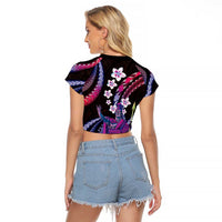 Hawaii King Kamehameha Raglan Cropped T Shirt Fantastic Plumeria Sweet Vibes LT01 - Polynesian Pride