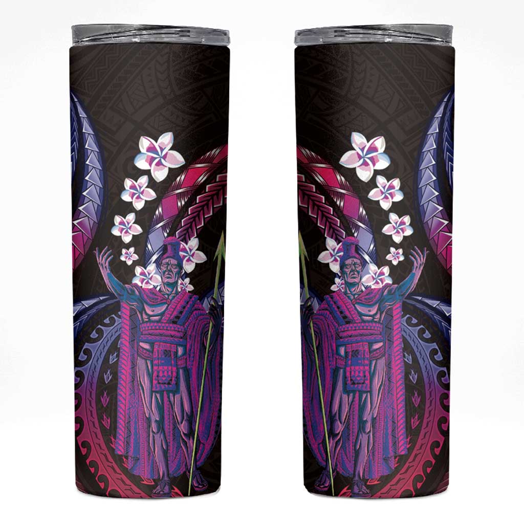 Hawaii King Kamehameha Skinny Tumbler Fantastic Plumeria Sweet Vibes LT01 Pink - Polynesian Pride
