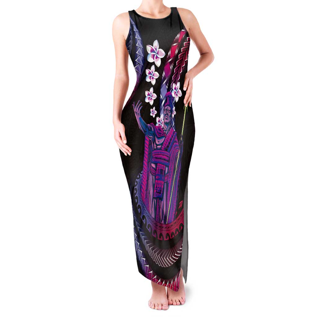 Hawaii King Kamehameha Tank Maxi Dress Fantastic Plumeria Sweet Vibes LT01 Women Pink - Polynesian Pride