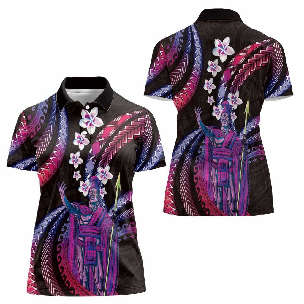 Hawaii King Kamehameha Women Polo Shirt Fantastic Plumeria Sweet Vibes LT01 - Polynesian Pride