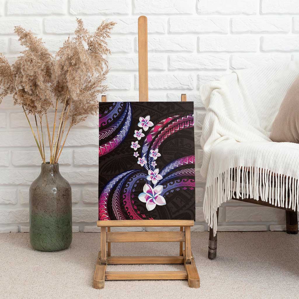 Hawaii Plumeria Canvas Wall Art Sweet Gradient Polynesian Pattern