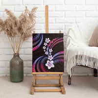 Hawaii Plumeria Canvas Wall Art Sweet Gradient Polynesian Pattern