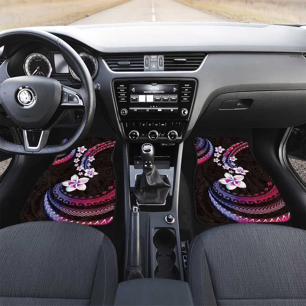 Hawaii Plumeria Car Mats Sweet Gradient Polynesian Pattern