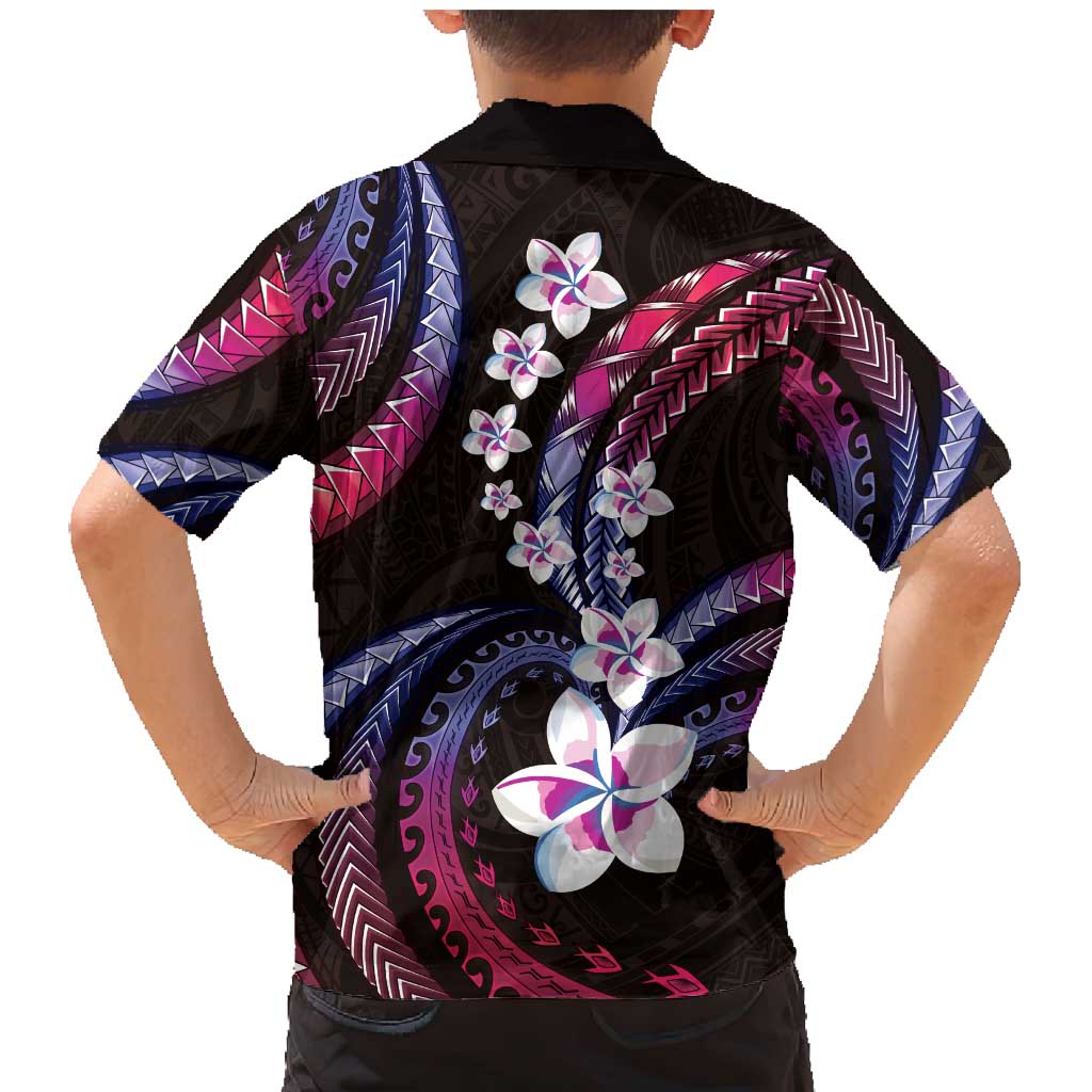Hawaii Plumeria Family Matching Mermaid Dress and Hawaiian Shirt Sweet Gradient Polynesian Pattern LT01 - Polynesian Pride