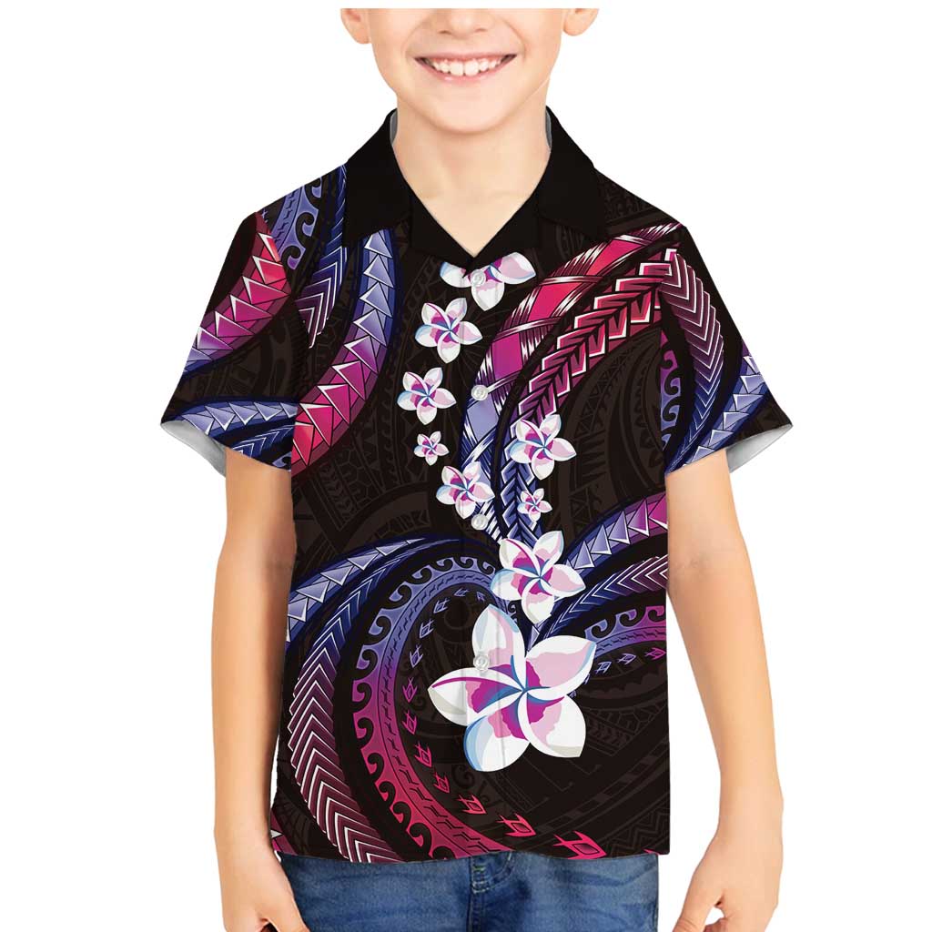 Hawaii Plumeria Family Matching Mermaid Dress and Hawaiian Shirt Sweet Gradient Polynesian Pattern LT01 Son's Shirt Pink - Polynesian Pride