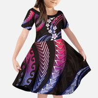 Hawaii Plumeria Family Matching Puletasi and Hawaiian Shirt Sweet Gradient Polynesian Pattern
