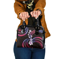 Hawaii Plumeria Shoulder Handbag Sweet Gradient Polynesian Pattern