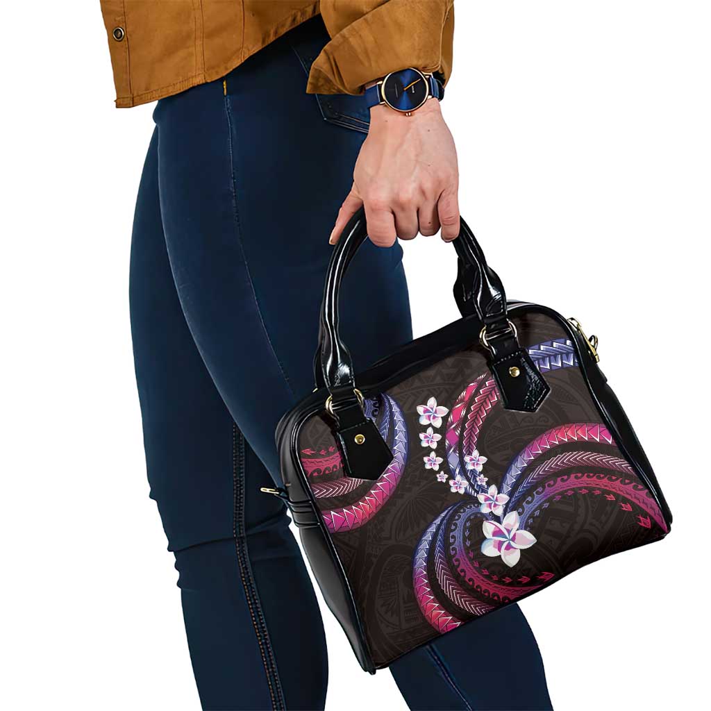 Hawaii Plumeria Shoulder Handbag Sweet Gradient Polynesian Pattern