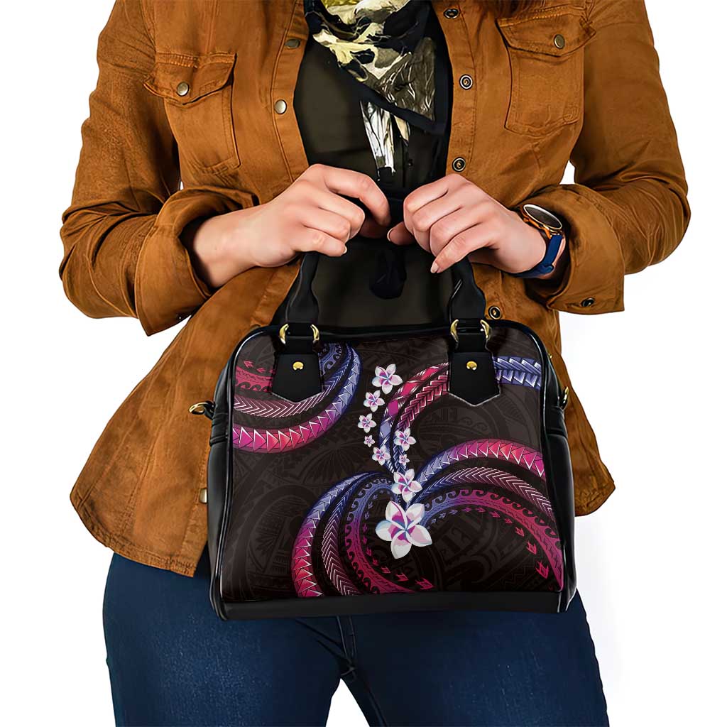 Hawaii Plumeria Shoulder Handbag Sweet Gradient Polynesian Pattern