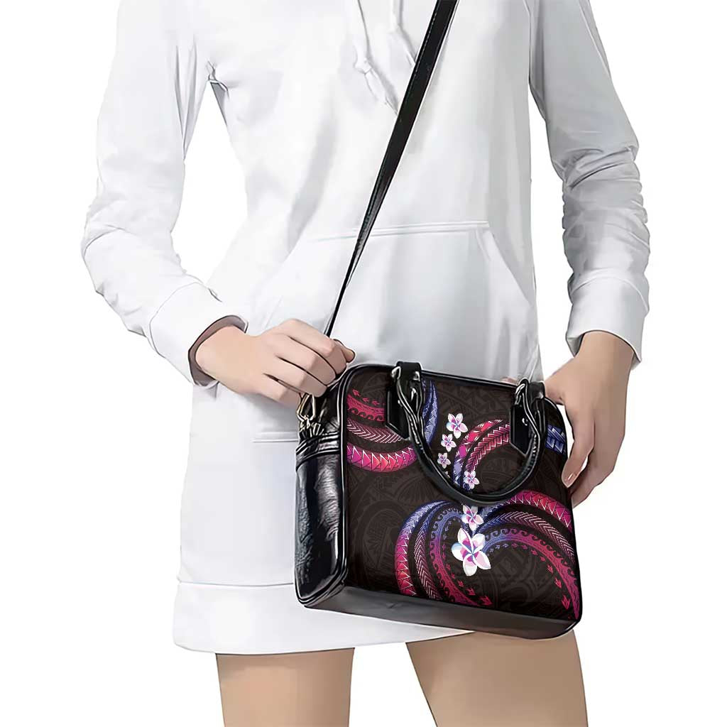 Hawaii Plumeria Shoulder Handbag Sweet Gradient Polynesian Pattern