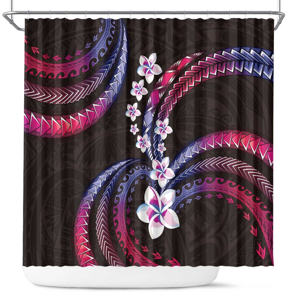 Hawaii Plumeria Shower Curtain Sweet Gradient Polynesian Pattern LT01 Pink - Polynesian Pride