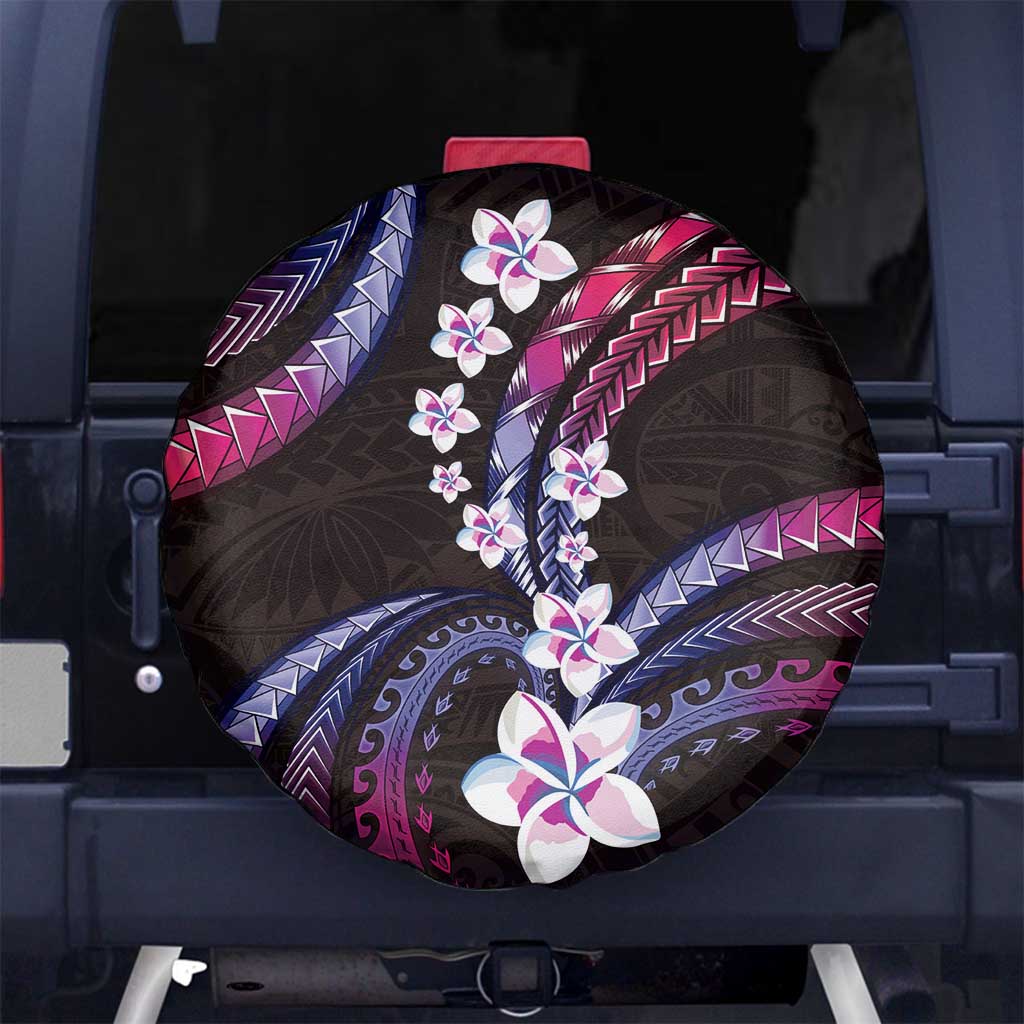 Hawaii Plumeria Spare Tire Cover Sweet Gradient Polynesian Pattern