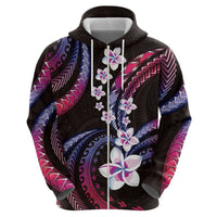Hawaii Plumeria Zip Hoodie Sweet Gradient Polynesian Pattern LT01 - Polynesian Pride