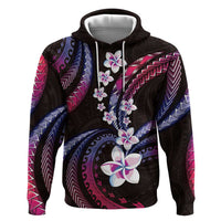 Hawaii Plumeria Zip Hoodie Sweet Gradient Polynesian Pattern LT01 Pullover Hoodie Pink - Polynesian Pride