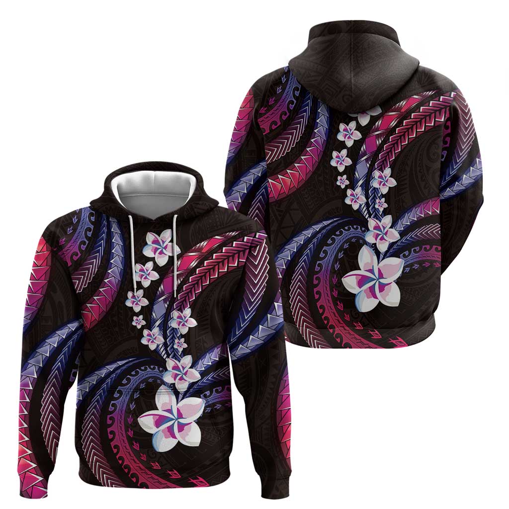Hawaii Plumeria Zip Hoodie Sweet Gradient Polynesian Pattern LT01 - Polynesian Pride