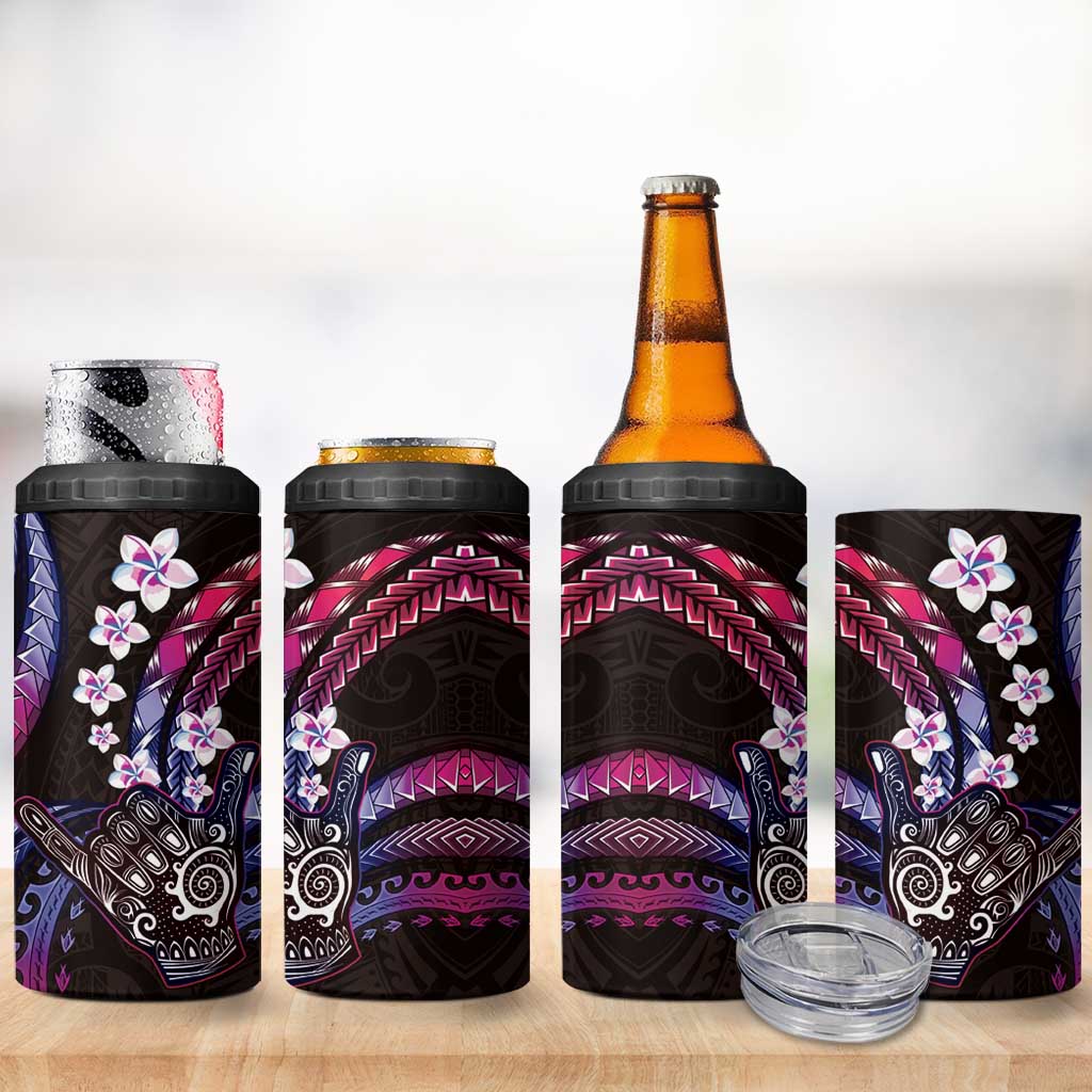Hawaii Shaka Sign 4 in 1 Can Cooler Tumbler Fantastic Frangipani Sweet Vibes LT01 - Polynesian Pride