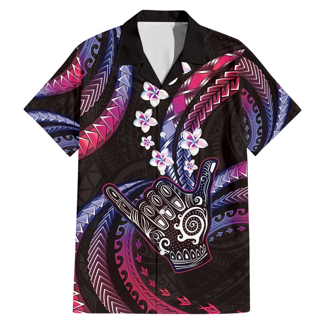 Hawaii Shaka Sign Family Matching Mermaid Dress and Hawaiian Shirt Fantastic Frangipani Sweet Vibes LT01 Dad's Shirt - Short Sleeve Pink - Polynesian Pride