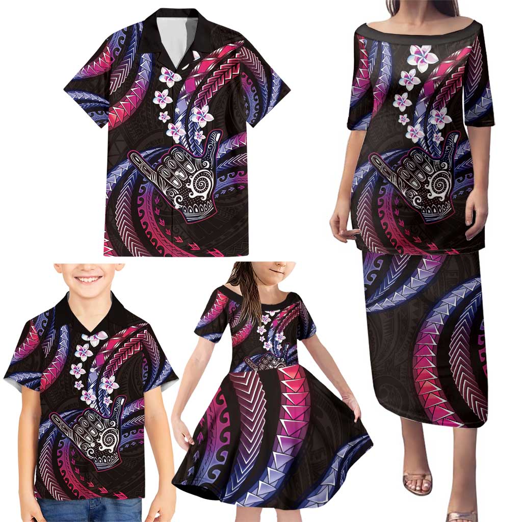 Hawaii Shaka Sign Family Matching Puletasi and Hawaiian Shirt Fantastic Frangipani Sweet Vibes LT01 - Polynesian Pride