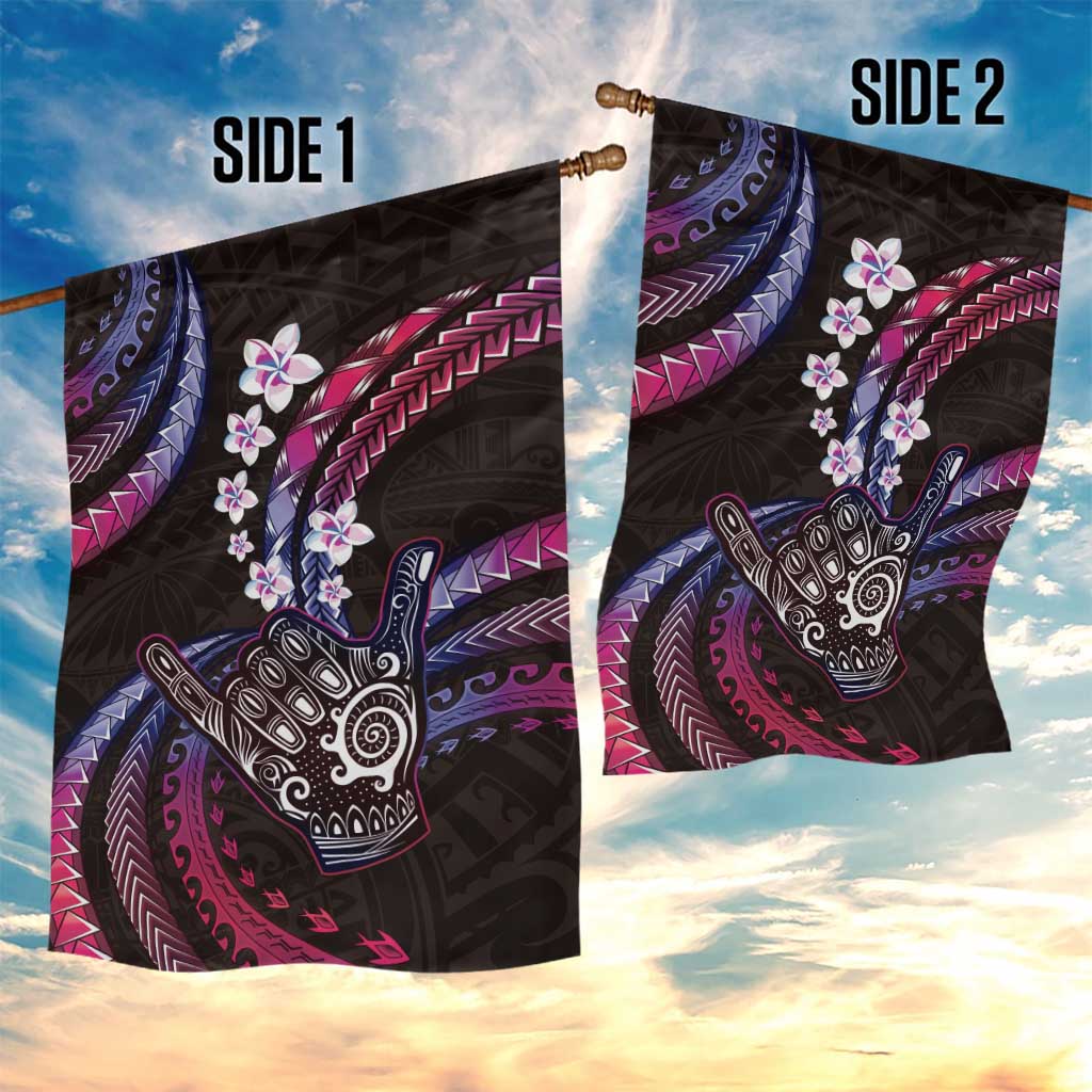 Hawaii Shaka Sign Garden Flag Fantastic Frangipani Sweet Vibes