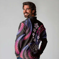 Hawaii Shaka Sign Long Sleeve Polo Shirt Fantastic Frangipani Sweet Vibes LT01 - Polynesian Pride