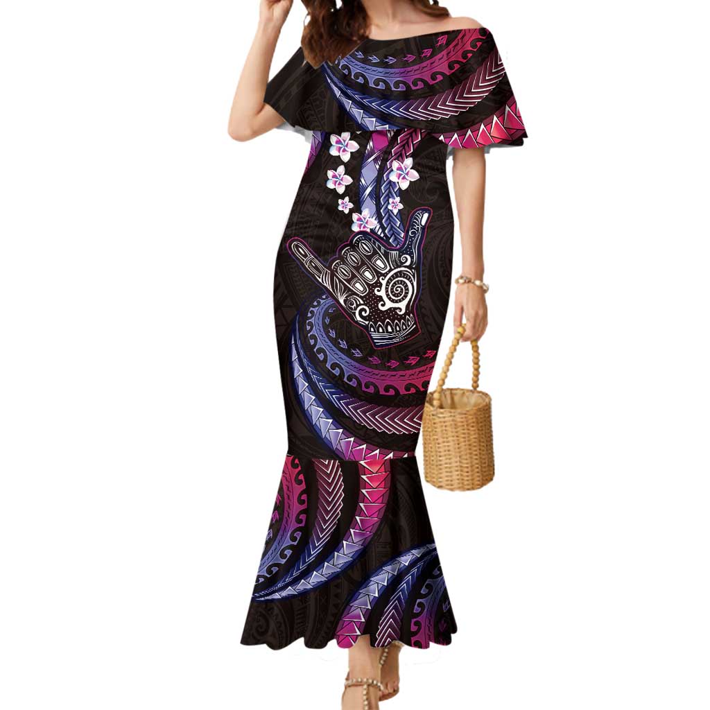 Hawaii Shaka Sign Mermaid Dress Fantastic Frangipani Sweet Vibes LT01 Women Pink - Polynesian Pride