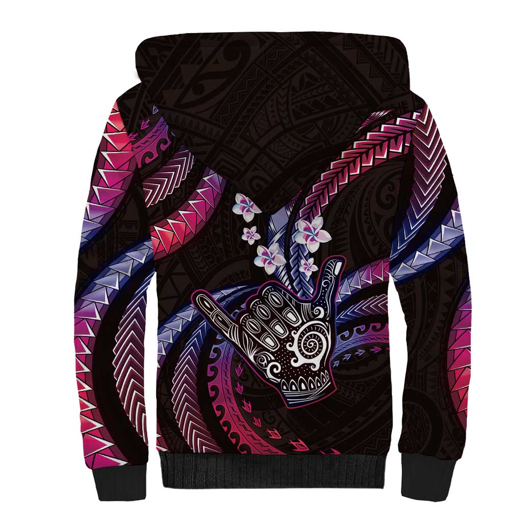 Hawaii Shaka Sign Sherpa Hoodie Fantastic Frangipani Sweet Vibes LT01 - Polynesian Pride