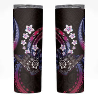 Hawaii Shaka Sign Skinny Tumbler Fantastic Frangipani Sweet Vibes LT01 Pink - Polynesian Pride