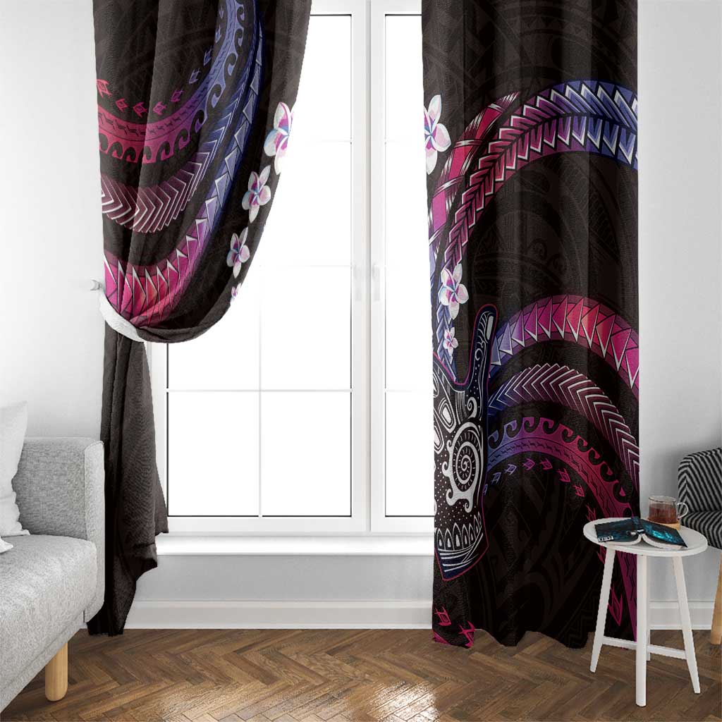 Hawaii Shaka Sign Window Curtain Fantastic Frangipani Sweet Vibes