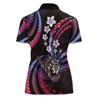 Hawaii Shaka Sign Women Polo Shirt Fantastic Frangipani Sweet Vibes LT01 - Polynesian Pride