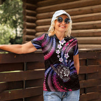 Hawaii Shaka Sign Women Polo Shirt Fantastic Frangipani Sweet Vibes LT01 - Polynesian Pride