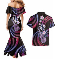 Hawaiian Ukulele Couples Matching Mermaid Dress and Hawaiian Shirt Sweet Dream Fantastic Plumeria LT01 - Polynesian Pride