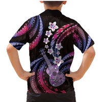 Hawaiian Ukulele Family Matching Mermaid Dress and Hawaiian Shirt Sweet Dream Fantastic Plumeria LT01 - Polynesian Pride