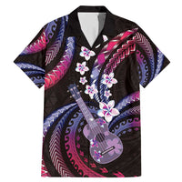 Hawaiian Ukulele Family Matching Mermaid Dress and Hawaiian Shirt Sweet Dream Fantastic Plumeria LT01 Dad's Shirt - Short Sleeve Pink - Polynesian Pride