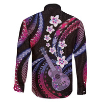 Hawaiian Ukulele Family Matching Off The Shoulder Long Sleeve Dress and Hawaiian Shirt Sweet Dream Fantastic Plumeria LT01 - Polynesian Pride