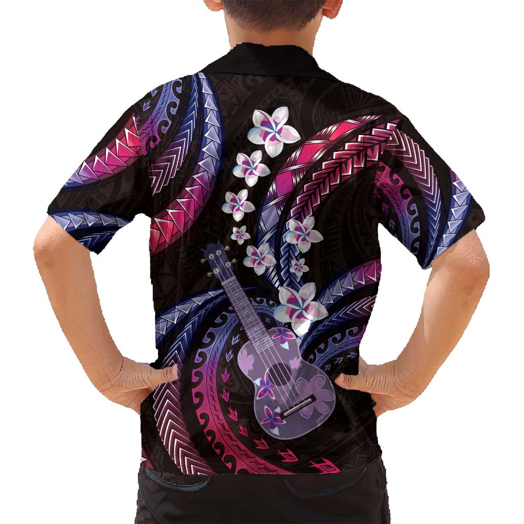 Hawaiian Ukulele Family Matching Off Shoulder Maxi Dress and Hawaiian Shirt Sweet Dream Fantastic Plumeria LT01 - Polynesian Pride