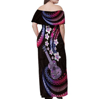 Hawaiian Ukulele Family Matching Off Shoulder Maxi Dress and Hawaiian Shirt Sweet Dream Fantastic Plumeria LT01 - Polynesian Pride