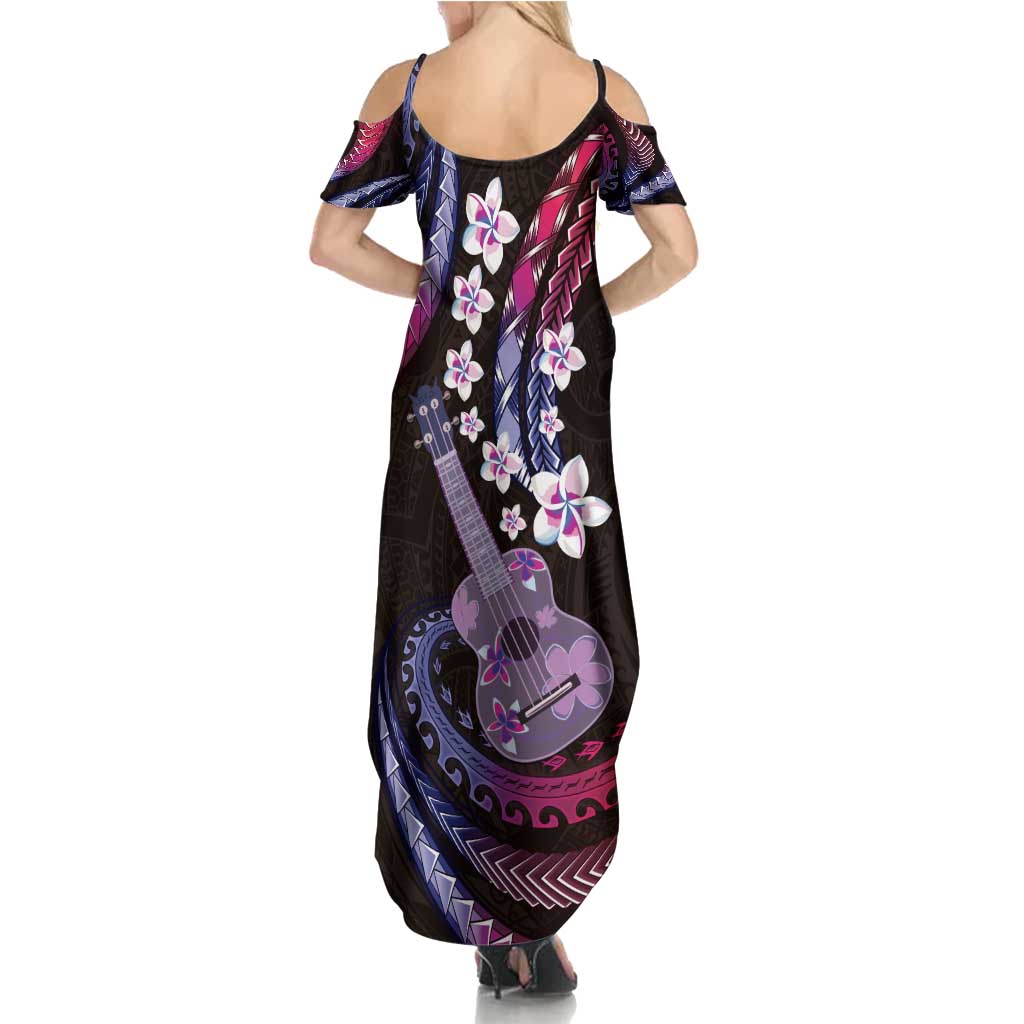 Hawaiian Ukulele Family Matching Summer Maxi Dress and Hawaiian Shirt Sweet Dream Fantastic Plumeria LT01 - Polynesian Pride